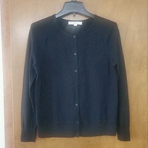 LOFT Petites Lace Black Cardigan Sweater